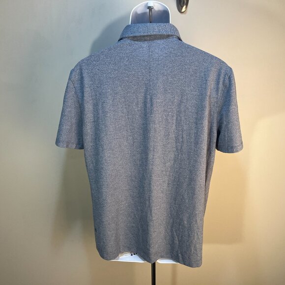 Lululemon Men's marled blue short sleeve performance tech polo shirt Large L EUC - Picture 5 of 5